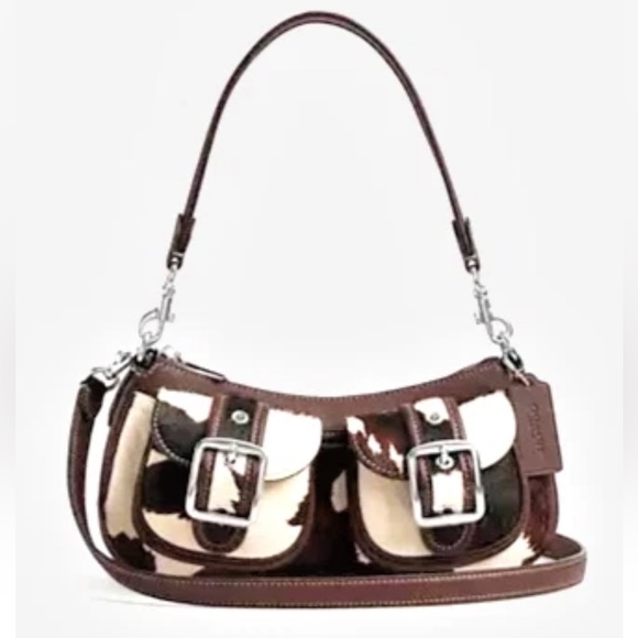 Coach Handbags - New Coach CCC83 Ashton Bag with Cow Print Haircalf and Leather Mul